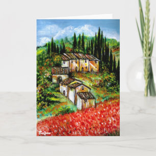 TARJETA PUEBLO RÚSTICO ANTIGUO EN TOSCANA