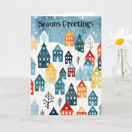 Tarjeta Pueblo tranquilo en la carta de los Navidades de n