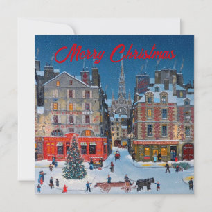 Tarjeta Pueblo Victoriano de Navidad Feliz Navidad