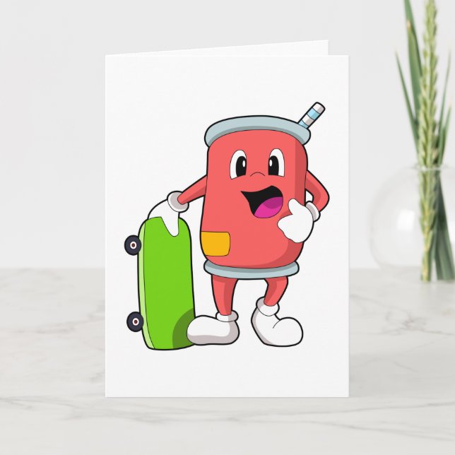 Tarjeta Puede como patinador con monopatín (Anverso)