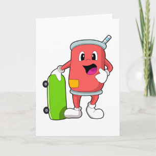 Tarjeta Puede como patinador con monopatín