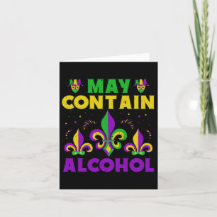 Tarjeta Puede contener alcohol y el mardi gras puede conte