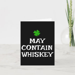 Tarjeta Puede Contener Whisky Día de San Patricio Beber Ir