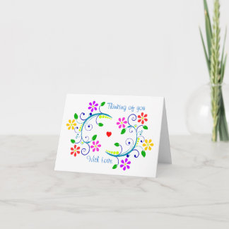 Tarjeta Puede dios bendecir le y a su familia - las flores