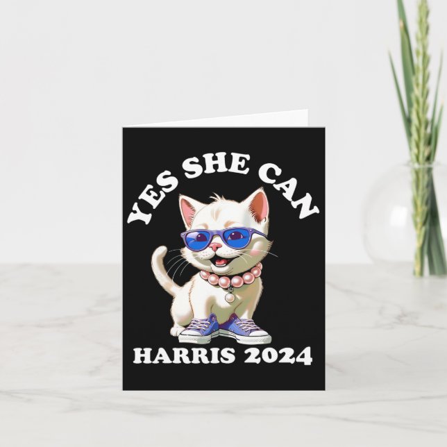 Tarjeta Puede Kamala Harris 2024 Cat Lady (Anverso)