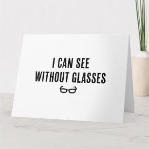 Tarjeta Puedo Ver Sin Gafas - Divertido Fiesta De Mentira