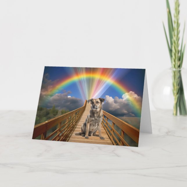 Tarjeta Puente Arcoíris Memorial de Mascotas Personalizado (Anverso)