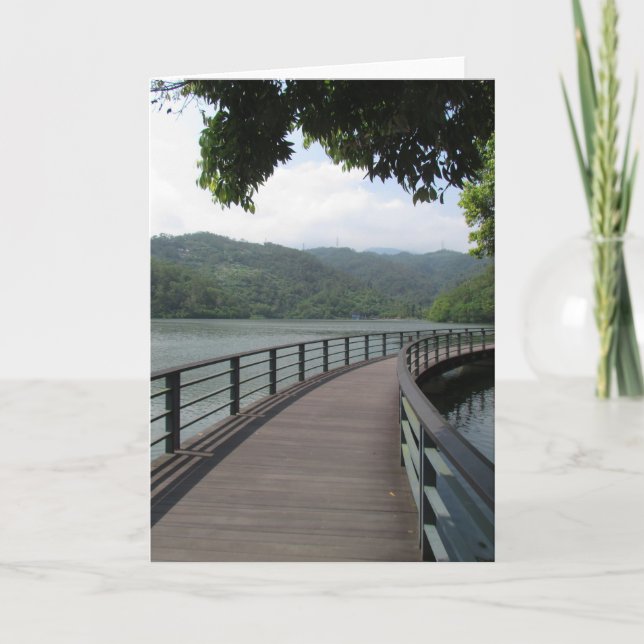 Tarjeta Puente de bicicleta sobre el agua (Anverso)