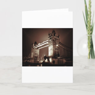 Tarjeta Puente de la Torre de Londres de noche