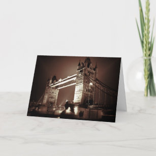 Tarjeta Puente de la Torre de Londres en color marrón Sepi