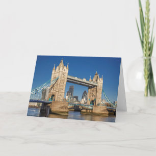 Tarjeta Puente de la Torre Londres Saludo en Blanco