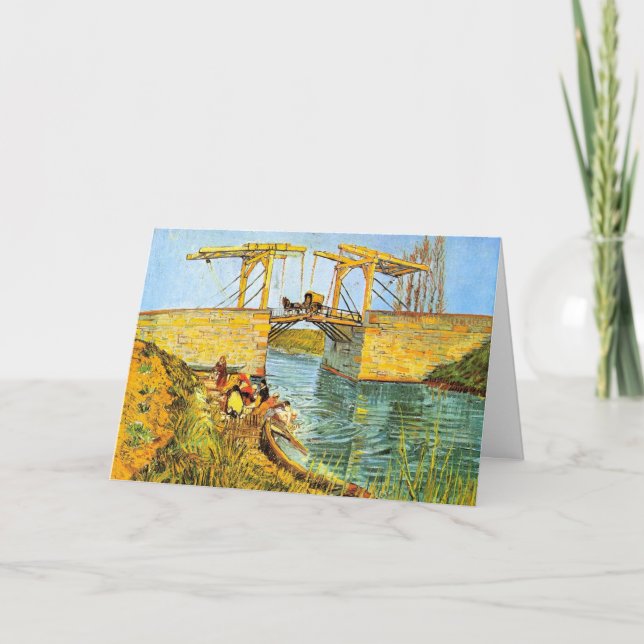 Tarjeta Puente de Langlois en Arles por Vincent van Gogh (Anverso)