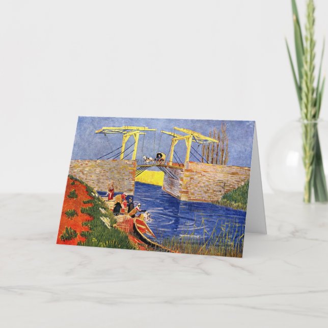Tarjeta Puente de Langlois en Arles por Vincent van Gogh (Anverso)