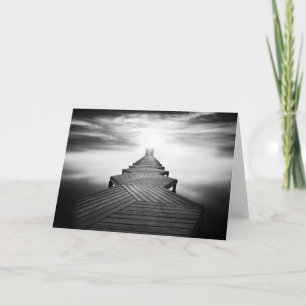 Tarjeta Puente de madera sobre el mar