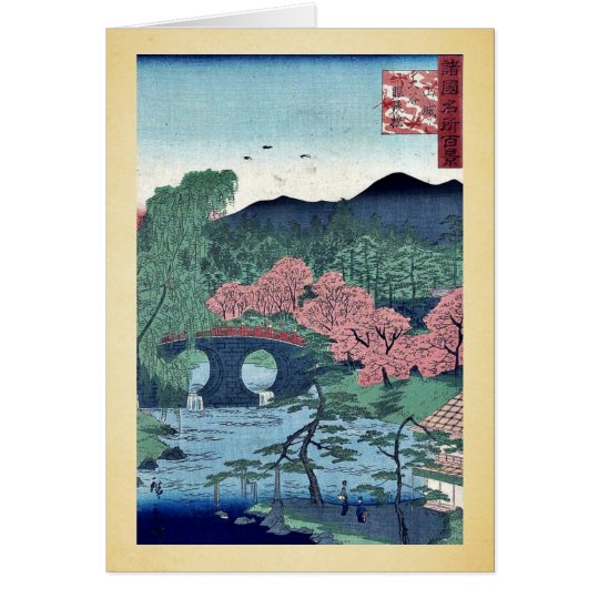 Tarjeta Puente de Megane en el otani por Utagawa,