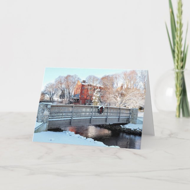 Tarjeta Puente de pie sobre Town Brook, Plymouth, MAMÁES (Anverso)