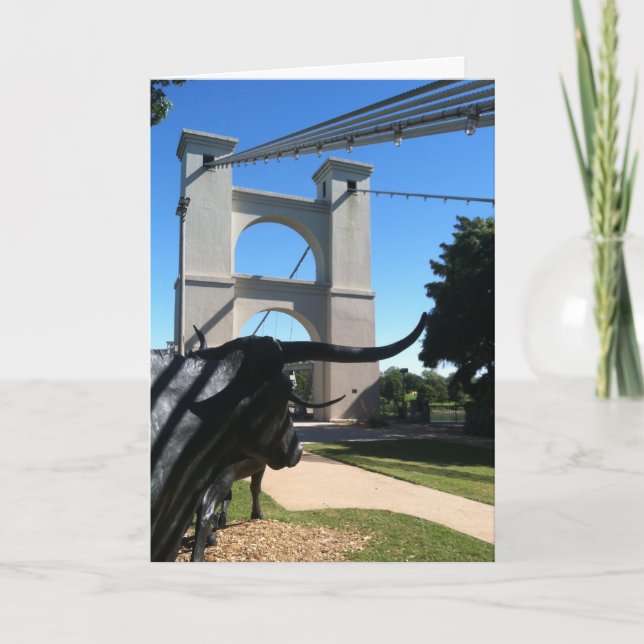 Tarjeta Puente de suspensión, Waco, Poster TX (Anverso)