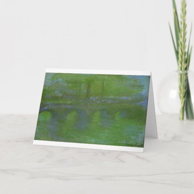 Tarjeta Puente de Waterloo, amanecer de Claude Monet (Anverso)