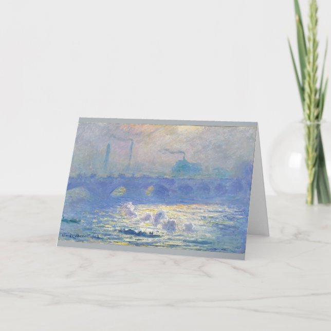 Tarjeta Puente de Waterloo de Claude Monet (Anverso)