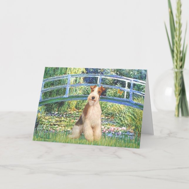 Tarjeta Puente del estanque de lirios - Wire Fox Terrier 3 (Anverso)
