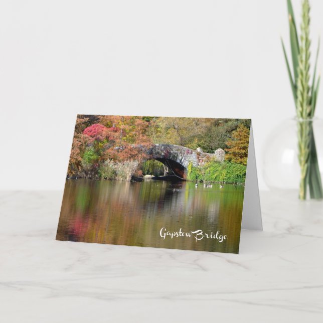Tarjeta Puente Gapstow, Central Park, NYC - H card (Anverso)