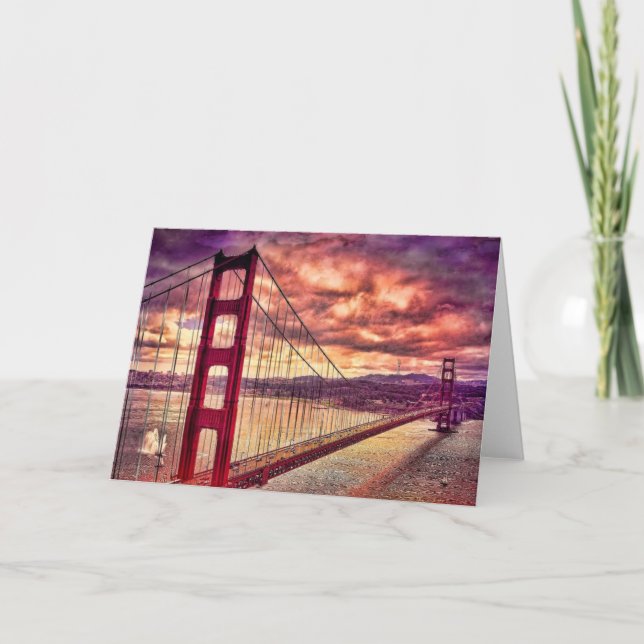 Tarjeta Puente Golden Gate en San Francisco, California (Anverso)