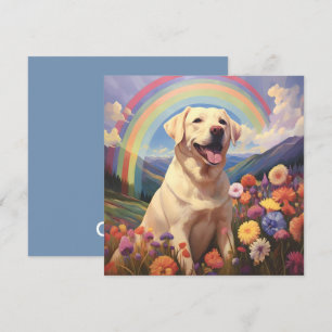 Tarjeta Puente Memorial Arcoíris Perro Labrador Blanco Ama
