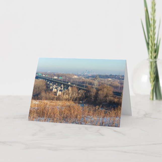 Tarjeta puente mendota que atraviesa el río minnesota (Anverso)