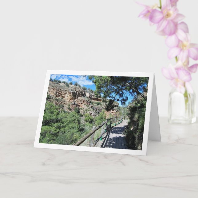 Tarjeta Puente Ruta del Agua, Chelva, Valencia, España (Orquídea)