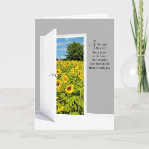 Tarjeta Puerta Abierta Con Campo De Girasol