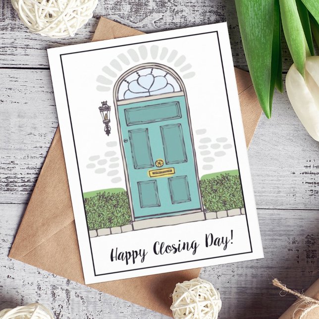 Tarjeta Puerta azul del Día de Cierre Feliz (Subido por el creador)