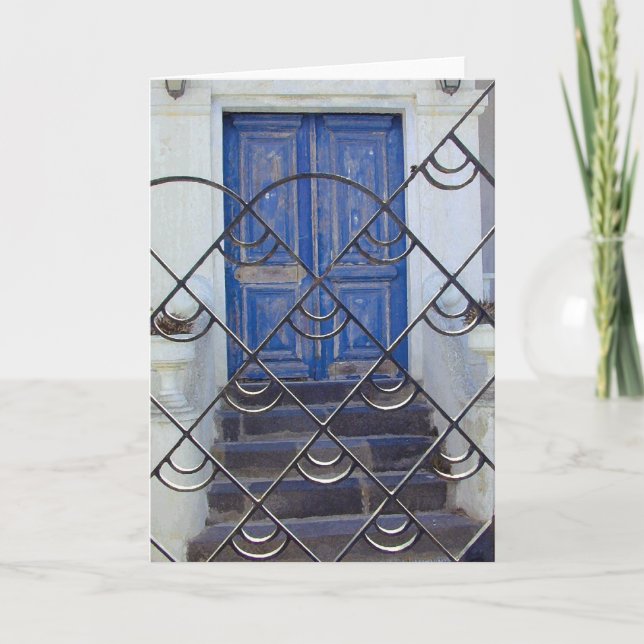 Tarjeta Puerta azul fresca (Anverso)