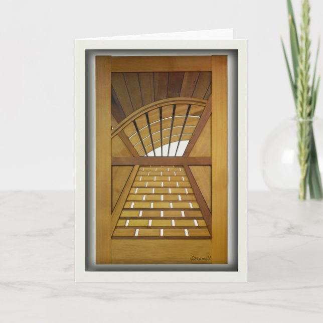 Tarjeta Puerta del jardín de las artesanías en madera de (Anverso)