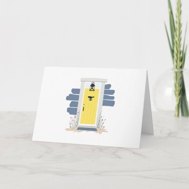 Tarjeta Puerta Frontal De La Casa De La Playa (Anverso)