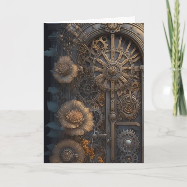 Tarjeta Puerta Steampunk | Pensar en ti (Anverso)