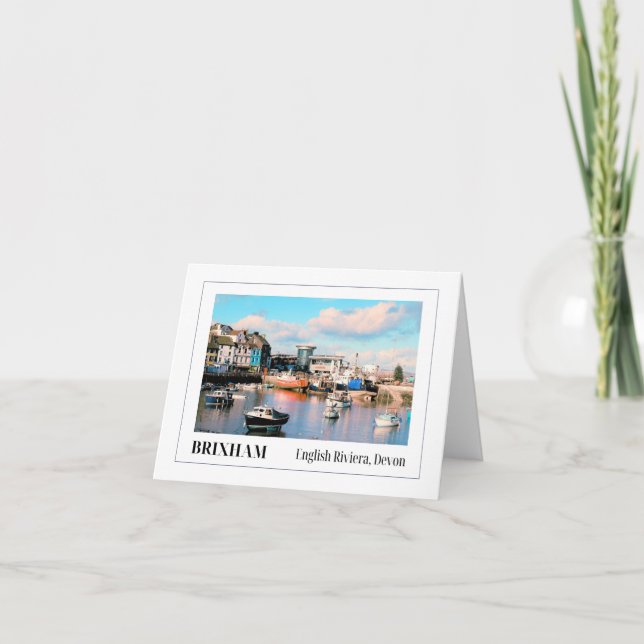 Tarjeta Puerto de Brixham, Riviera Inglesa, Devon (Anverso)
