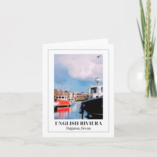 Tarjeta Puerto de Paignton, Riviera Inglesa, Devon (Anverso)