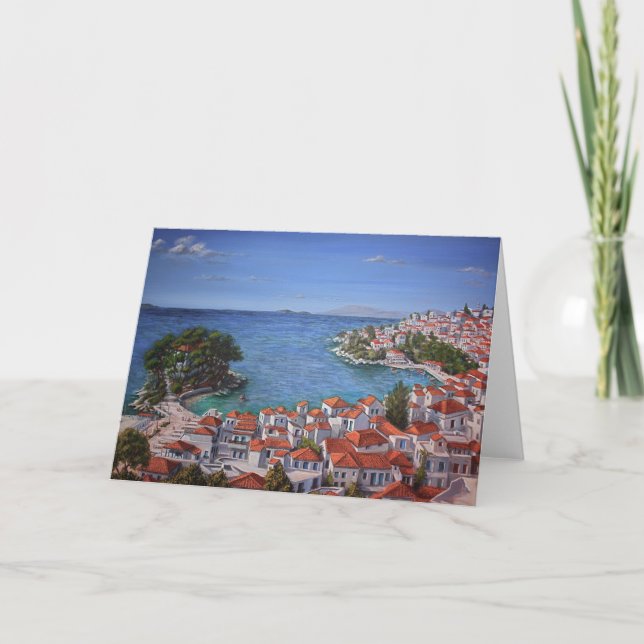 Tarjeta Puerto de Skiathos 1 (luz) (Anverso)