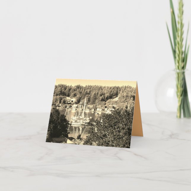 Tarjeta Puerto en sepia  (Anverso)