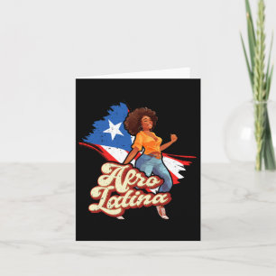 Tarjeta Puerto Rico Afro Latina Boricua Bandera bailando