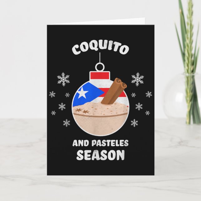 Tarjeta Puerto Rico Christmas Coquito And Pasteles Season  (Anverso)
