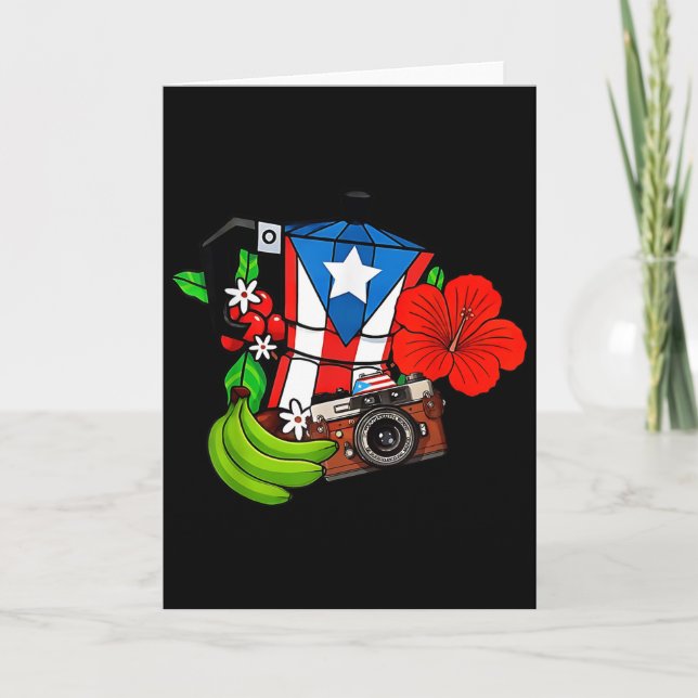 Tarjeta Puerto Rico Flag Floral Frog Boricua Women Hispani (Anverso)
