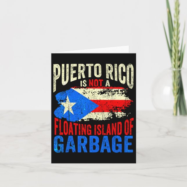 Tarjeta Puerto Rico No Es Una Isla Flotante De Basura  (Anverso)