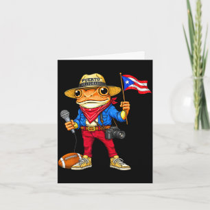 Tarjeta Puerto rico rana coquí música de calle fútbolPuert