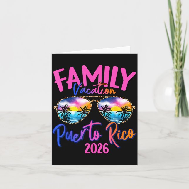 Tarjeta Puerto Rico Vacation 2026 Souvenir Matching Family (Anverso)