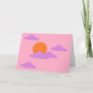 Tarjeta Puesta de sol con nubes: Carnation Pink Blank