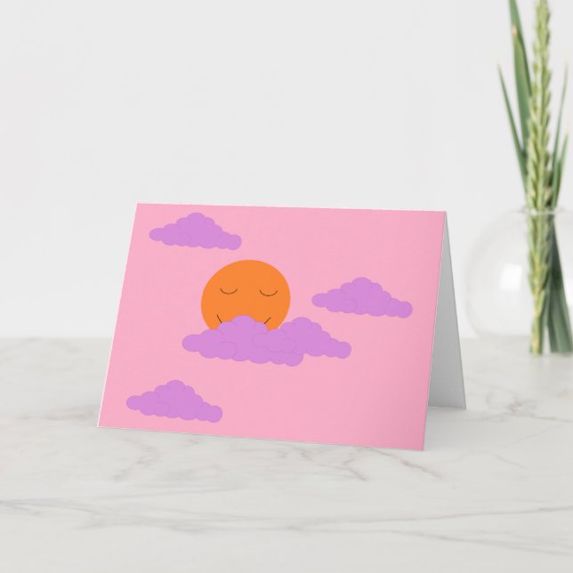 Tarjeta Puesta de sol con nubes: Carnation Pink Blank (Anverso)