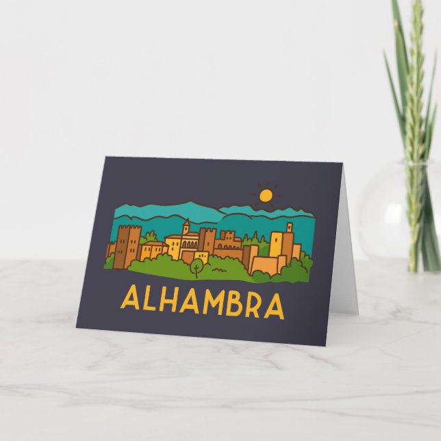 Tarjeta Puesta de sol de la Alhambra 2 (Anverso)