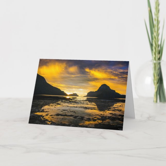 Tarjeta Puesta De Sol De La Bahía De El Nido (Anverso)