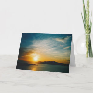 Tarjeta Puesta de sol de Santorini, Grecia